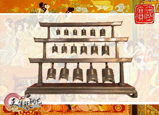 山東客戶定制17件古編鐘，迎賓編鐘古樂
