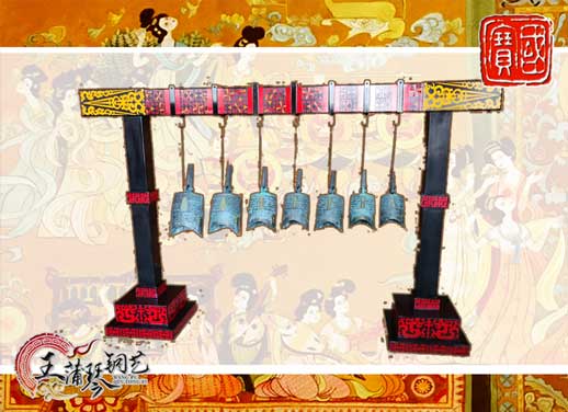 7件編鐘，觀賞裝飾編鐘，可發(fā)音編鐘