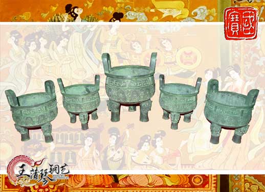 銅鼎，銅五鼎，中國(guó)鼎，佛像用鼎